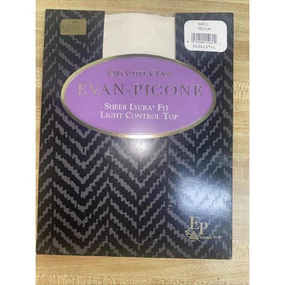 Vtg New Evan Picone Executive Class Pantyhose Sheer Lycra Light Control Top NOS - Picture 1 of 5